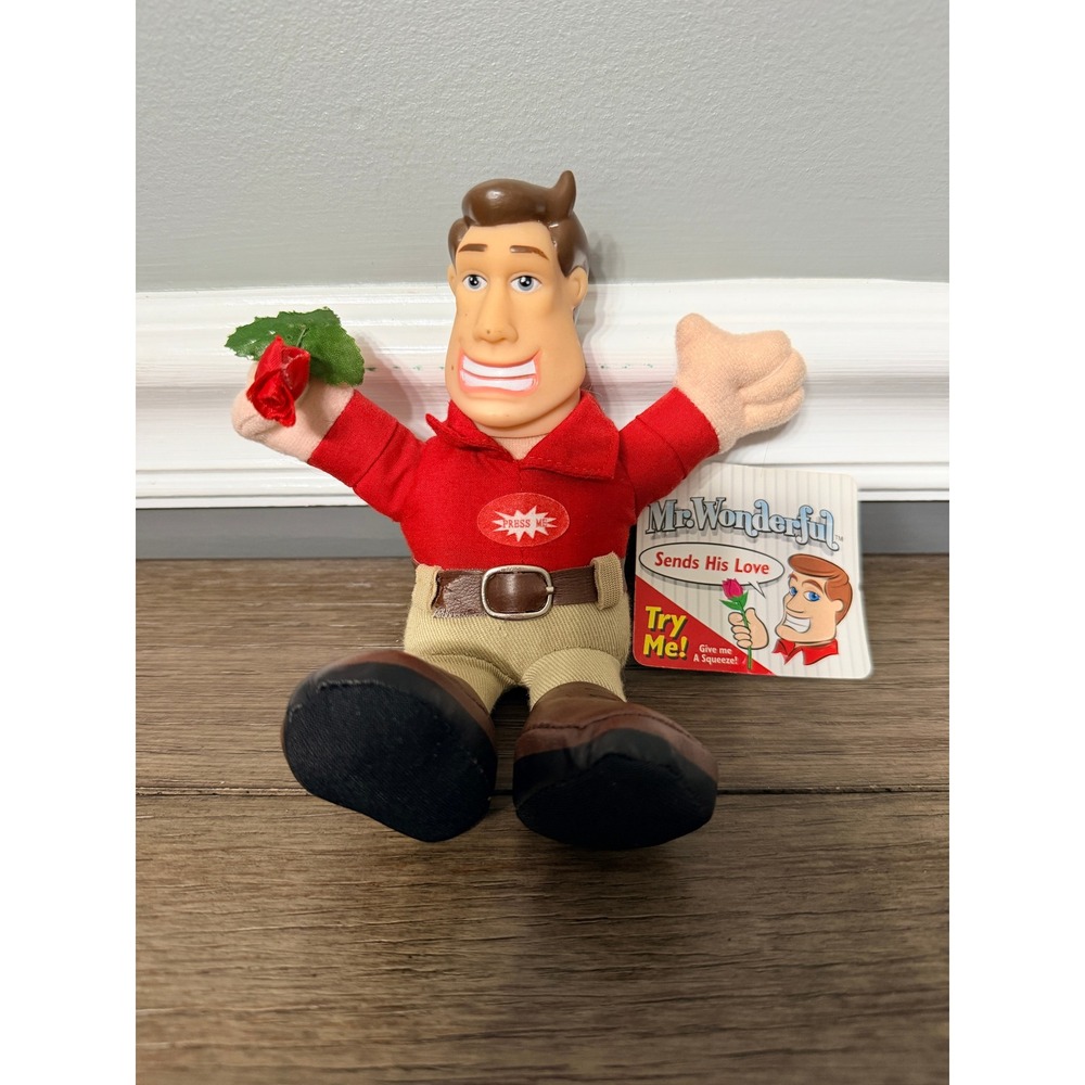 Mr. Wonderful Talking Plush Clip On 2003 Vintage Novelty Toy 8 Phrases 6" NWT